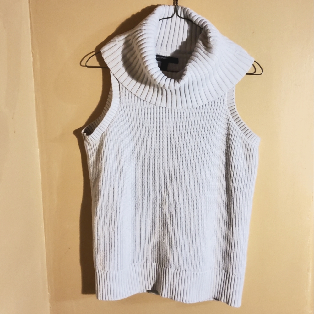 Banana Republic Cowl Neck Split Back Sleeveless Sweater